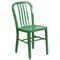 Merrick Lane Santorini 18 Inch Galvanized Steel Indoor/Outdoor Dining Chair with Slatted Back And Powder Coated Finish